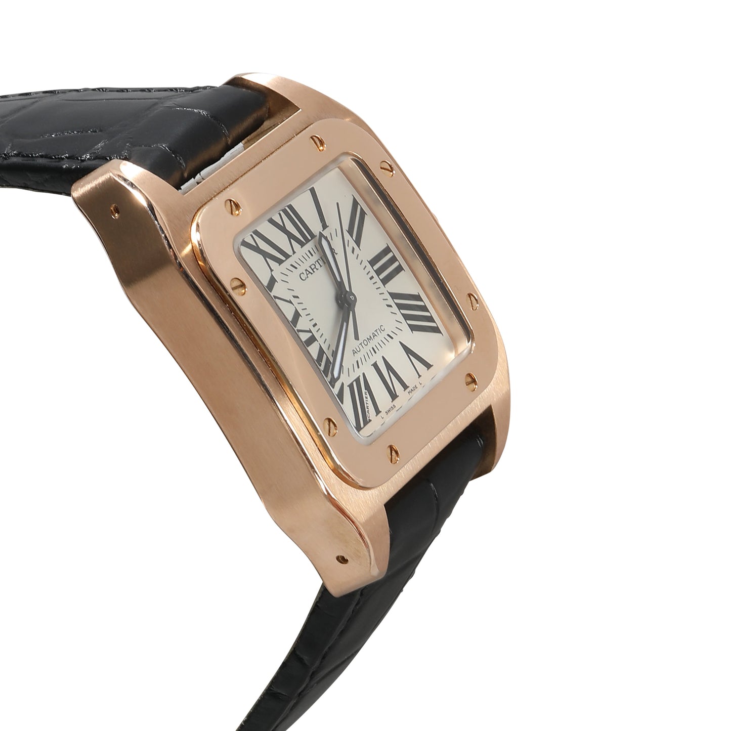 CARTIER Santos 100 de W20108Y1 Unisex Watch in 18kt Rose Gold