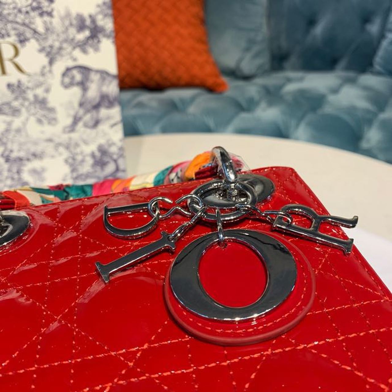 GLAMI Mini Lady Bag with Chain Silver Hardware Spring/Summer Collection, Red, For Women WomenÃ¢â‚¬â„¢s Handbags, 18cm CD M0505OCAL_M52R
