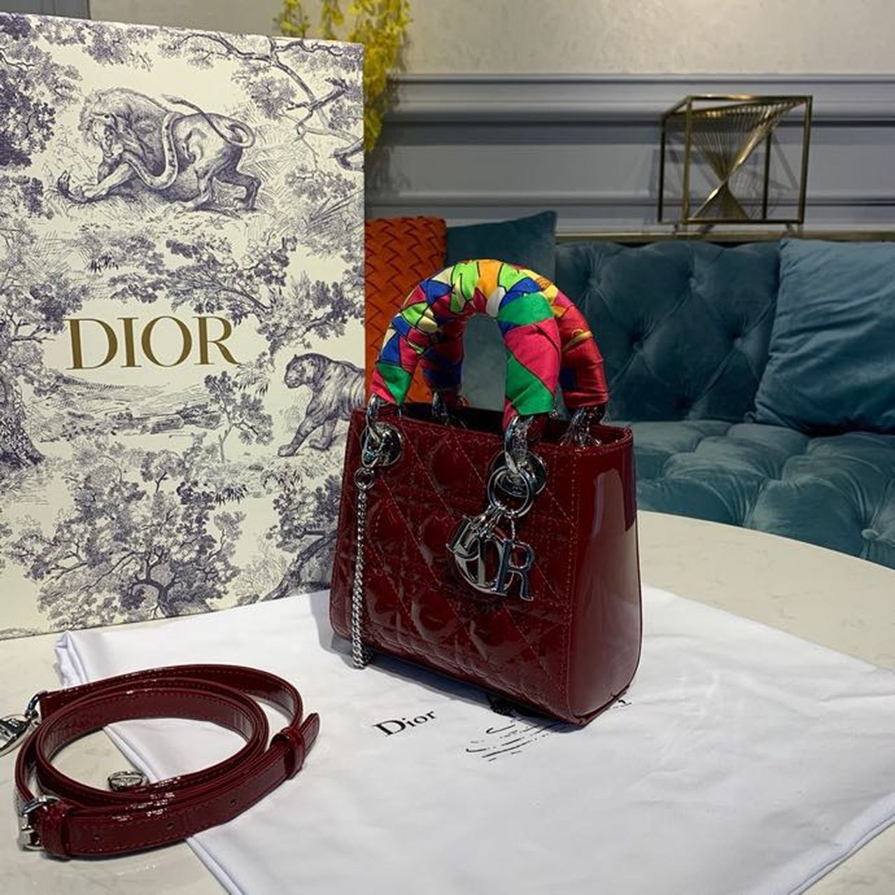 GLAMI Mini Lady Bag with Chain Silver Hardware Spring/Summer Collection, Burgundy, For Women WomenÃ¢â‚¬â„¢s Handbags, 18cm CD M0505OCAL