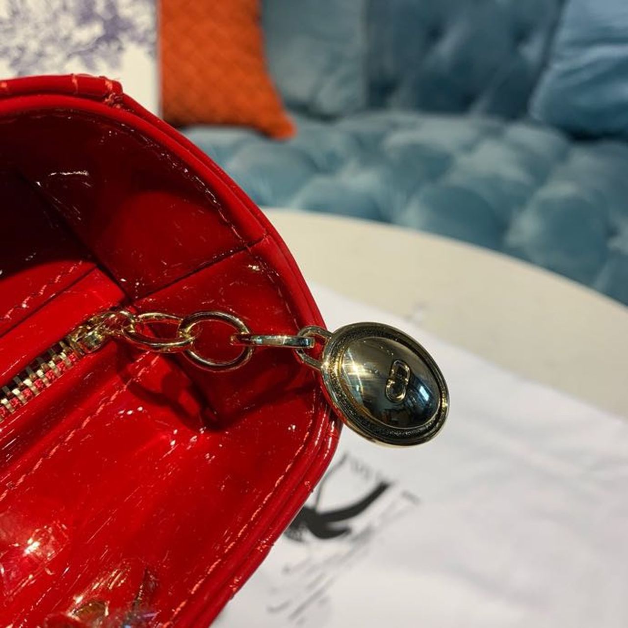 GLAMI MeGLAMIum Lady Bag Cherry Red Patent Cannage For Women 24cm/9in CD M0565OWCB_M323