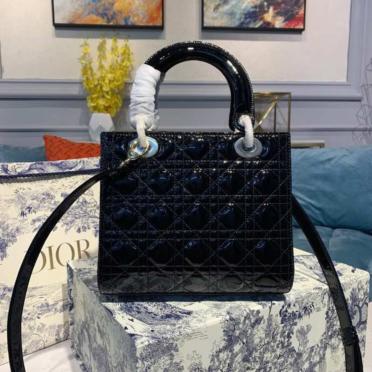 GLAMI MeGLAMIum Lady Bag Black Cannage For Women 9.5in/24cm CD M0565ONGE_M900