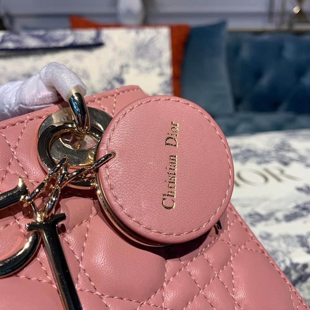 GLAMI Small Lady Bag Blush Cannage Sorbet Pink For Women 8in/20cm CD
