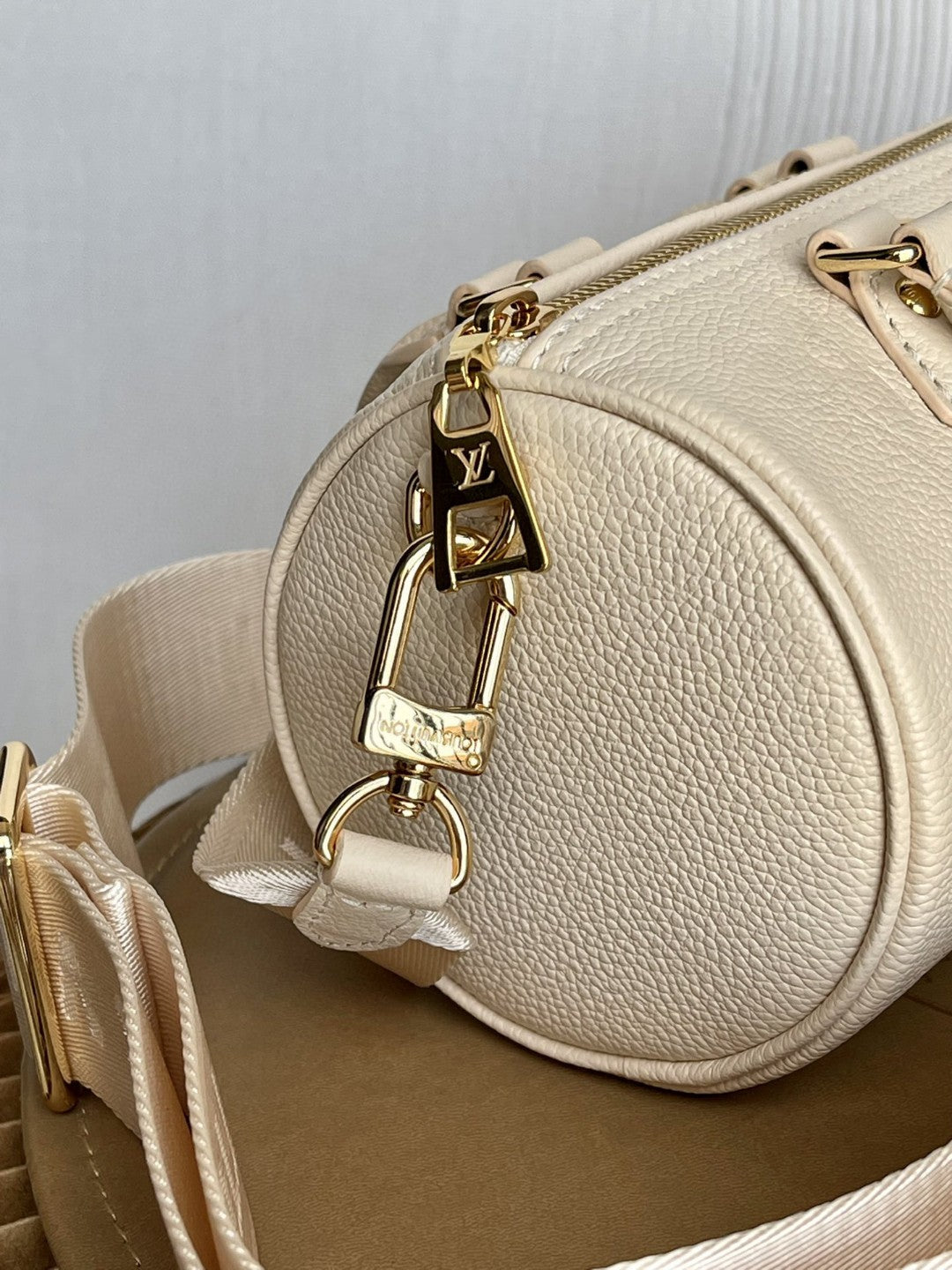 LV Papillon GLAMI Bag In Monogram Empreinte For Women 7.9in/20cm CrÃƒÂ¨me Beige M45994