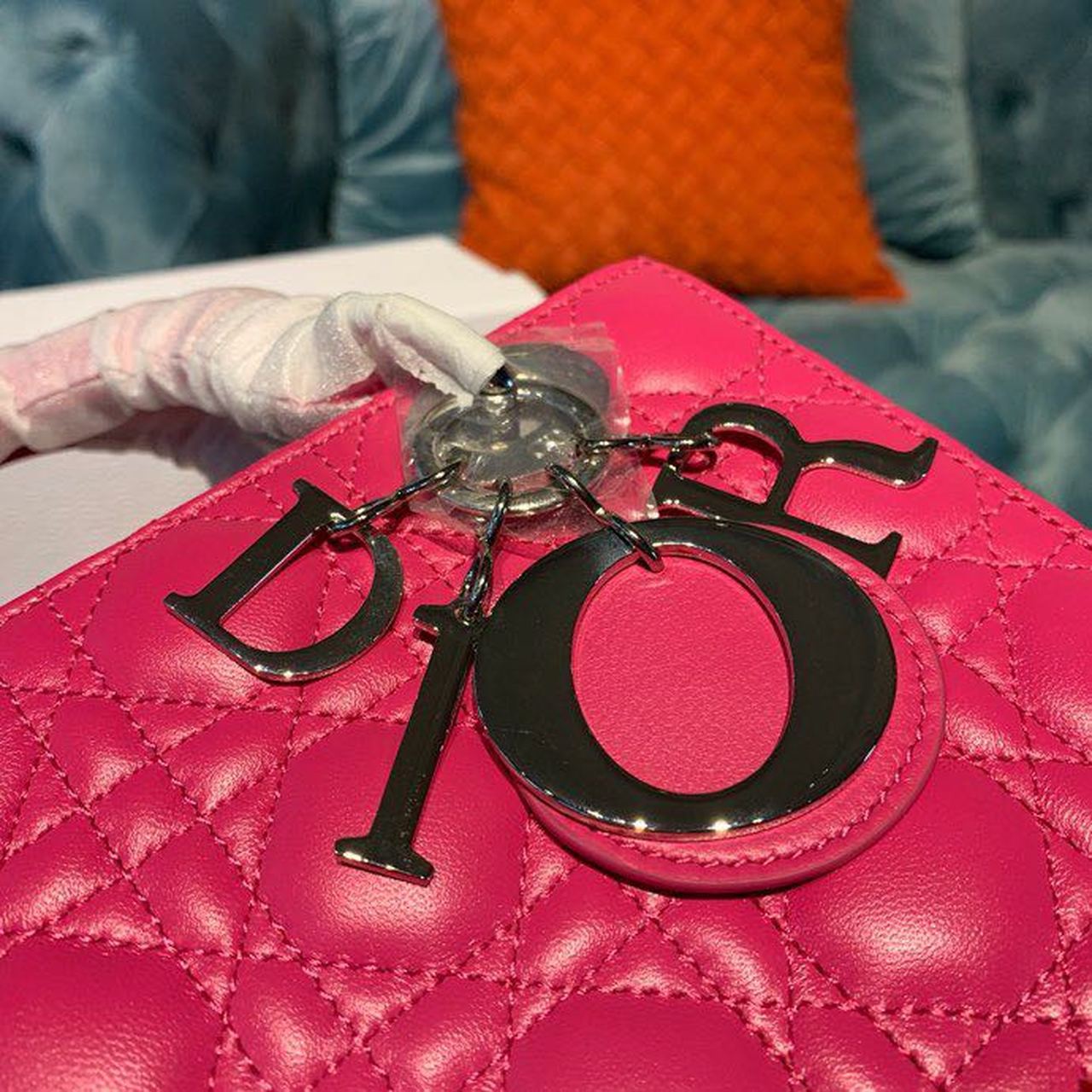 GLAMI MeGLAMIum Lady Bag Silver Hardware Hot Pink For Women 9.5in/24cm CD