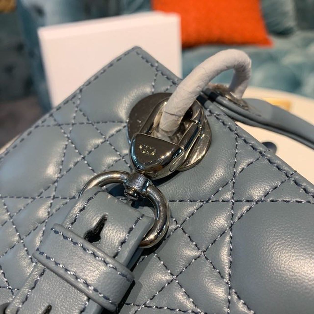 GLAMI Small Lady Bag Silver Hardware Cloud Blue For Women 8in/20cm CD