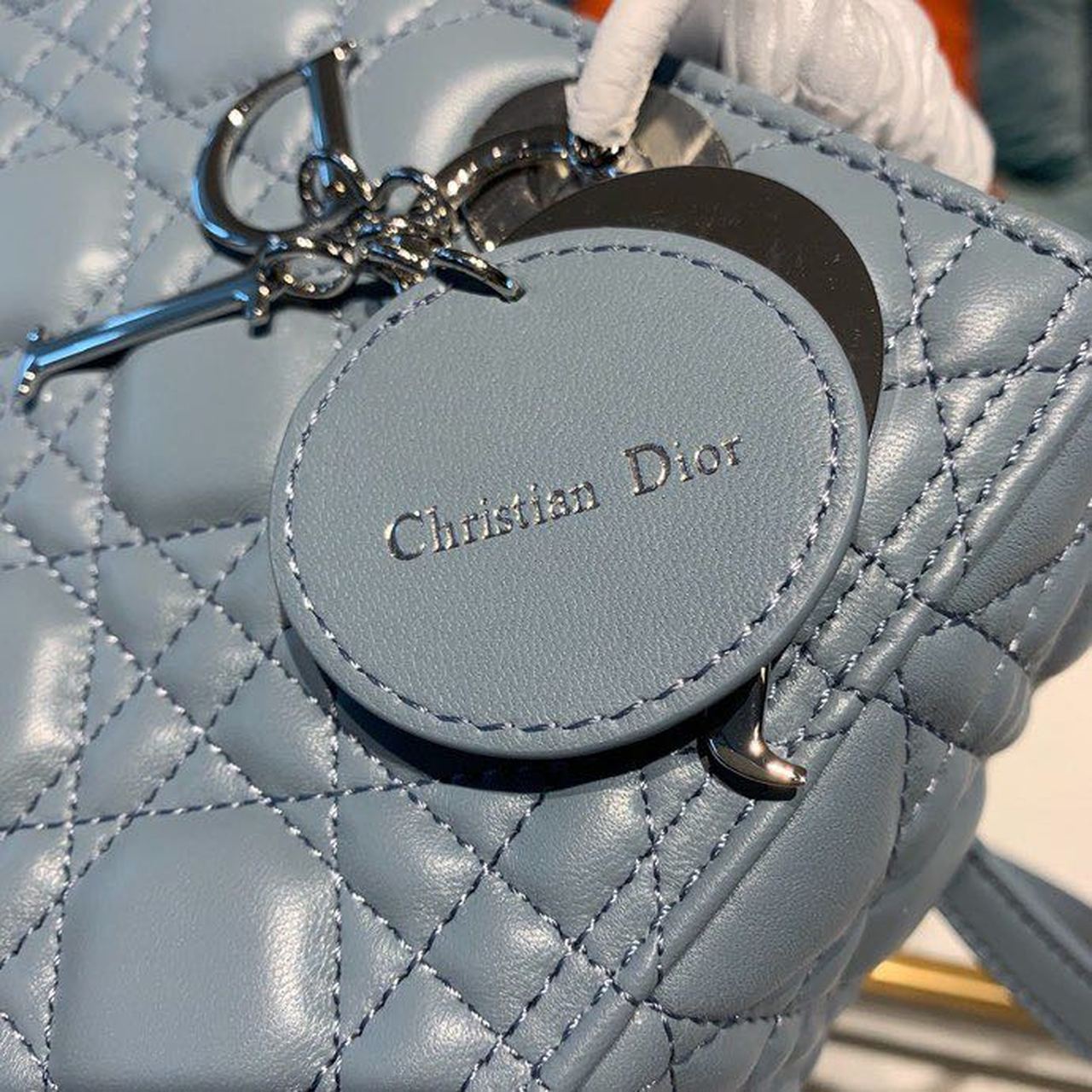 GLAMI MeGLAMIum Lady Bag Silver Hardware Cloud Blue For Women 9.5in/24cm CD