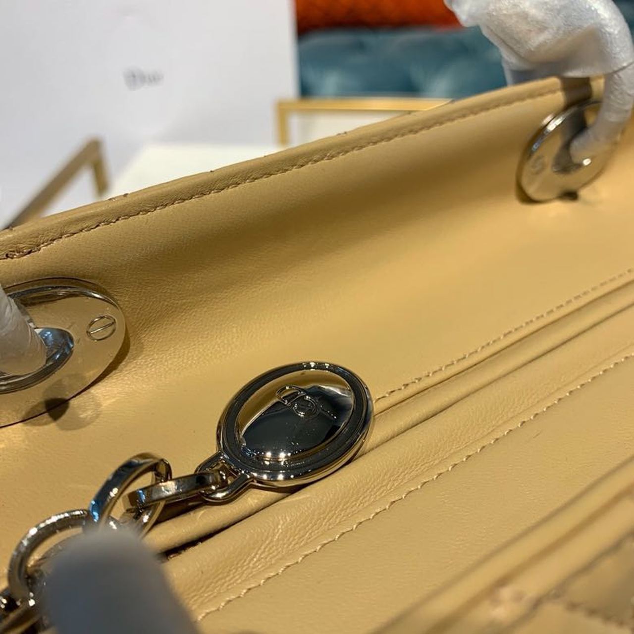 GLAMI MeGLAMIum Lady Bag Silver Hardware Pale Yellow For Women 9.5in/24cm CD