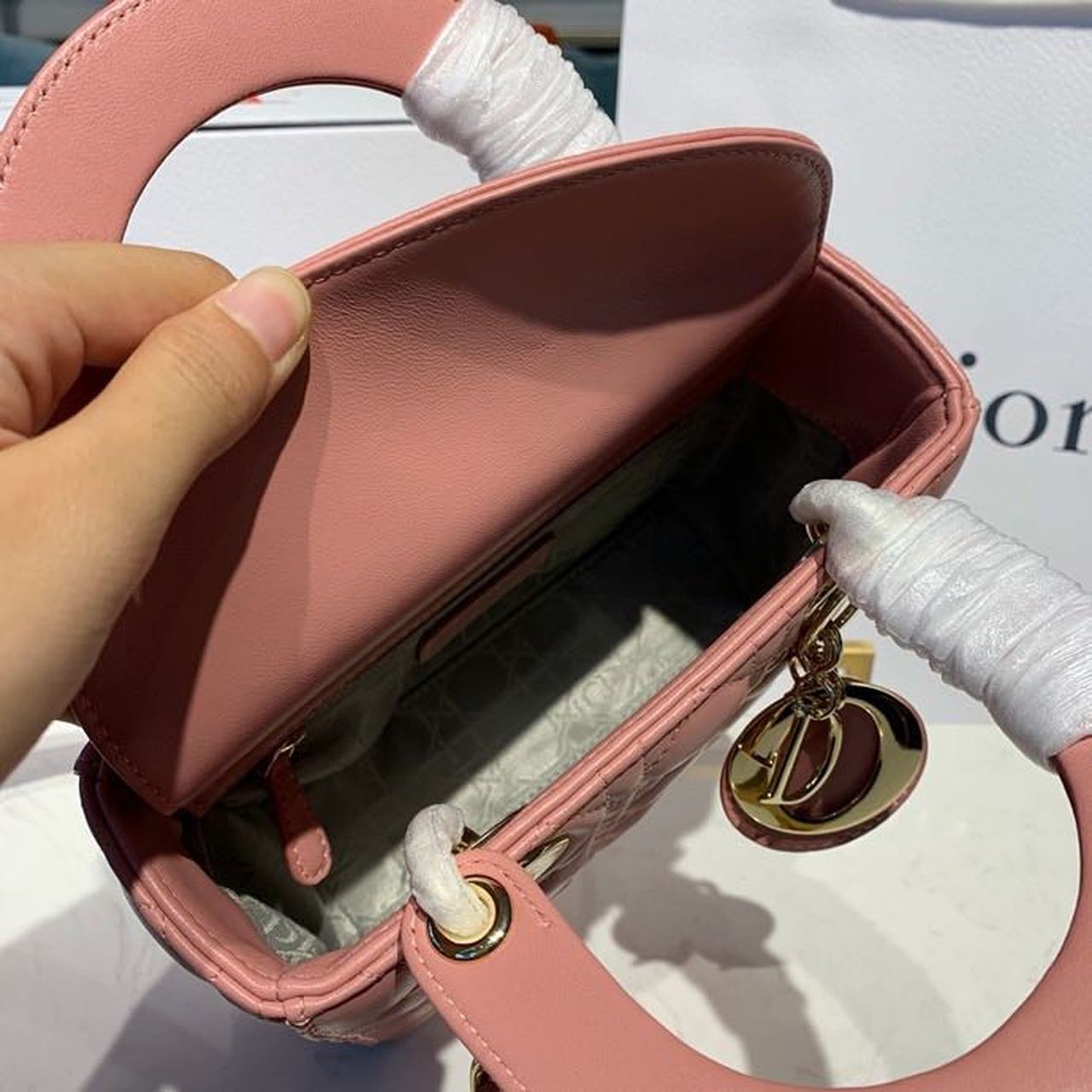 GLAMI Small Lady Bag Gold Toned Hardware Sorbet Pink For Women 8in/20cm CD