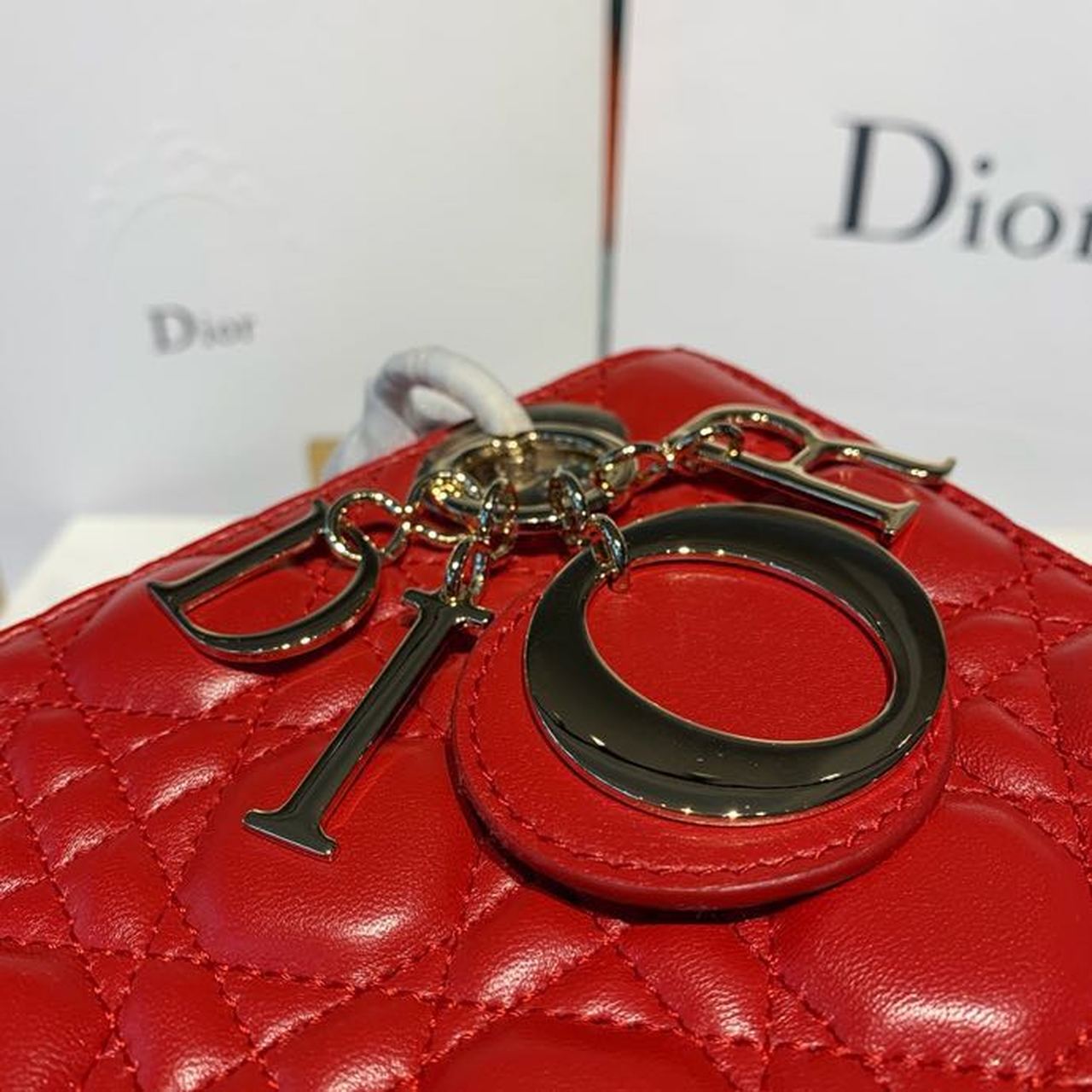 GLAMI Small Lady Bag Red Patent Gold Toned Hardware For Women 8in/20cm CD