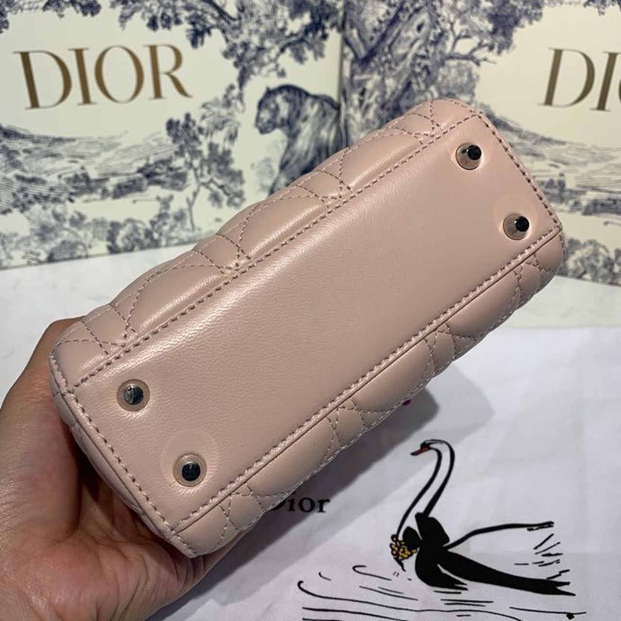 GLAMI Mini Lady Bag with Chain and Embellished Bag Strap Silver Hardware Spring/Summer Collection, Pink, For Women WomenÃ¢â‚¬â„¢s Handbags, 18cm CD