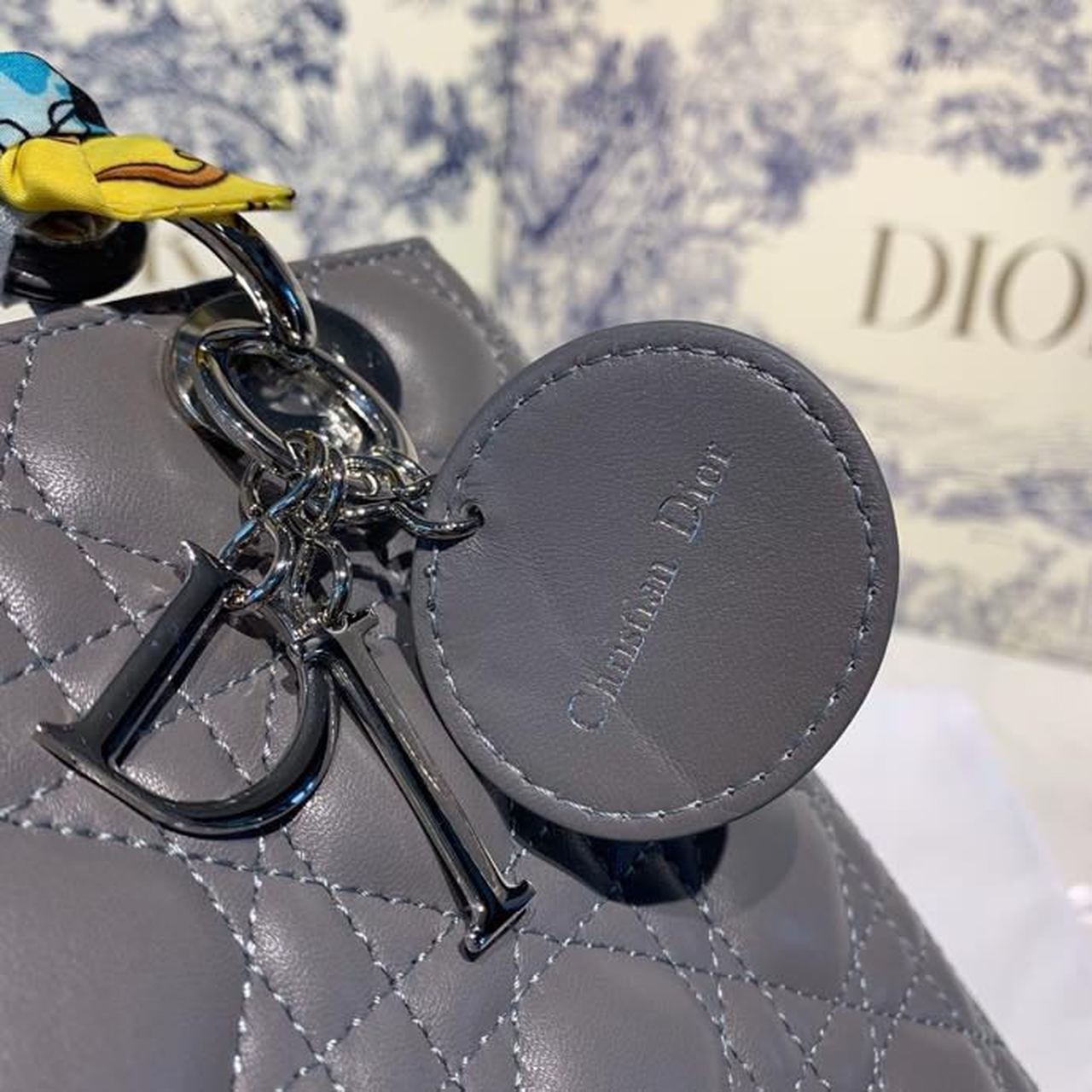 GLAMI MeGLAMIum Lady Bag Silver Hardware with Embellished Bag Strap Dark Grey For Women 9.5in/24cm CD