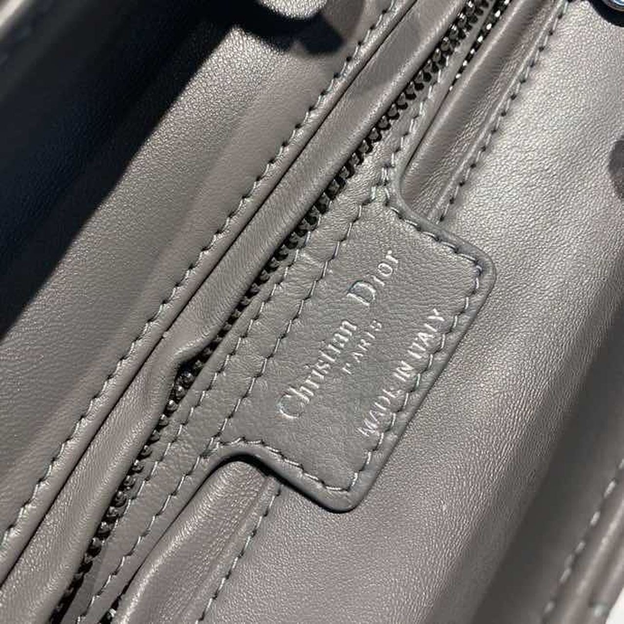 GLAMI MeGLAMIum Lady Bag Silver Hardware with Embellished Bag Strap Dark Grey For Women 9.5in/24cm CD