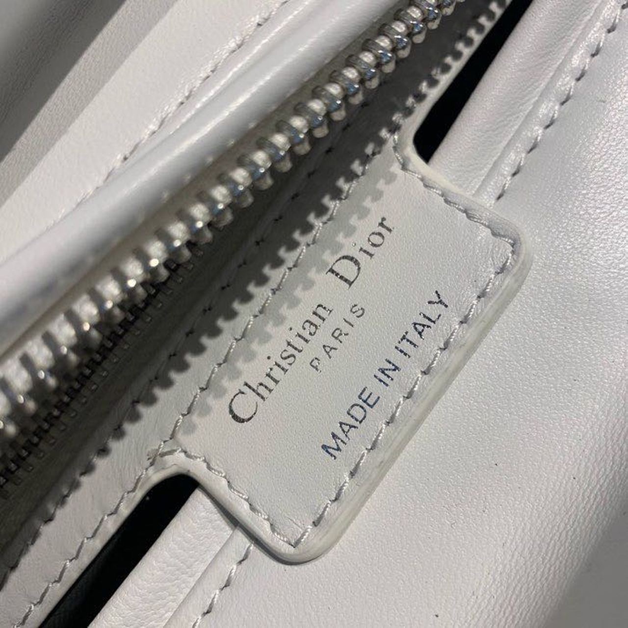 GLAMI MeGLAMIum Lady Bag Silver Hardware with Embellished Bag Strap White For Women 9.5in/24cm CD