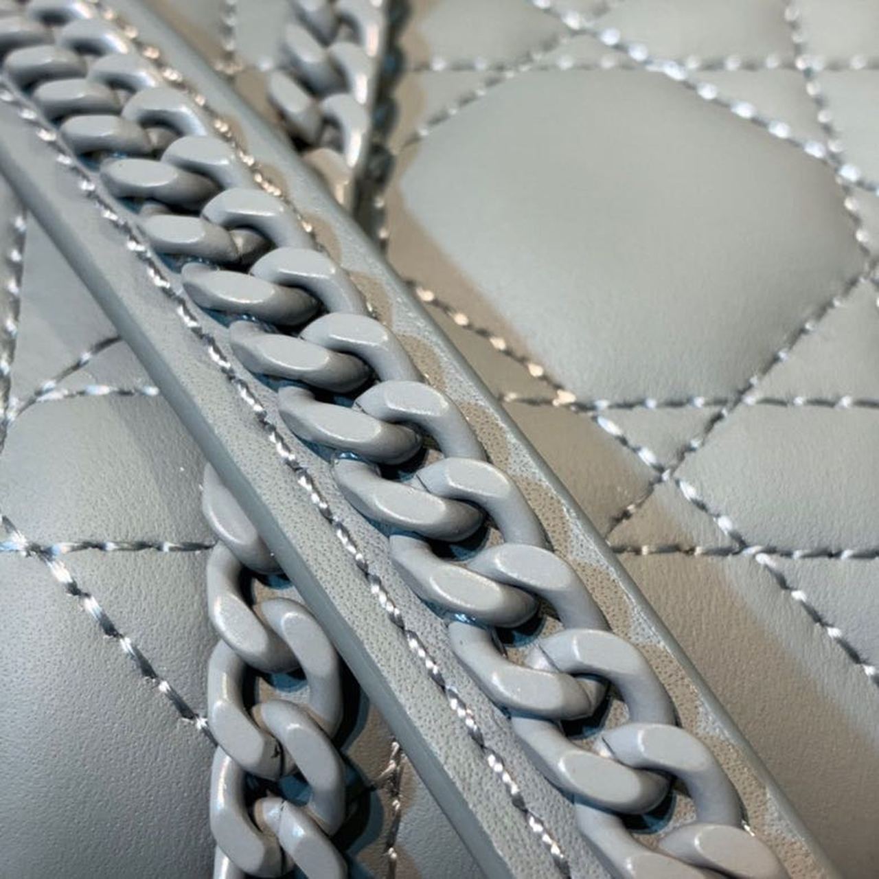GLAMI Mini Lady Bag with Chain Matte Hardware Spring/Summer Collection, Pewter Blue, For Women WomenÃ¢â‚¬â„¢s Handbags, 18cm CD