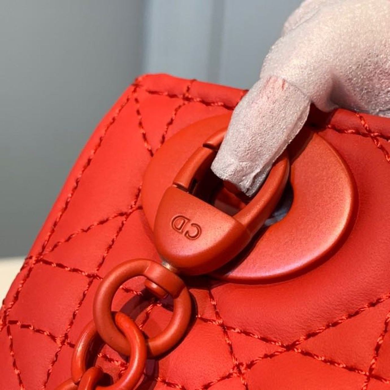 GLAMI Mini Lady Bag with Chain Matte Hardware Spring/Summer Collection, Red , For Women WomenÃ¢â‚¬â„¢s Handbags, 18cm CD