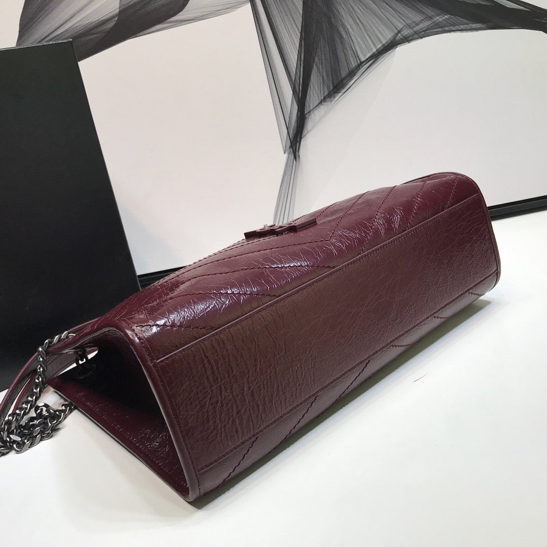 GLAMI Niki MeGLAMIum Shopping Bag Burgundy For Women 12.6in/32cm YSLÃ‚Â 
