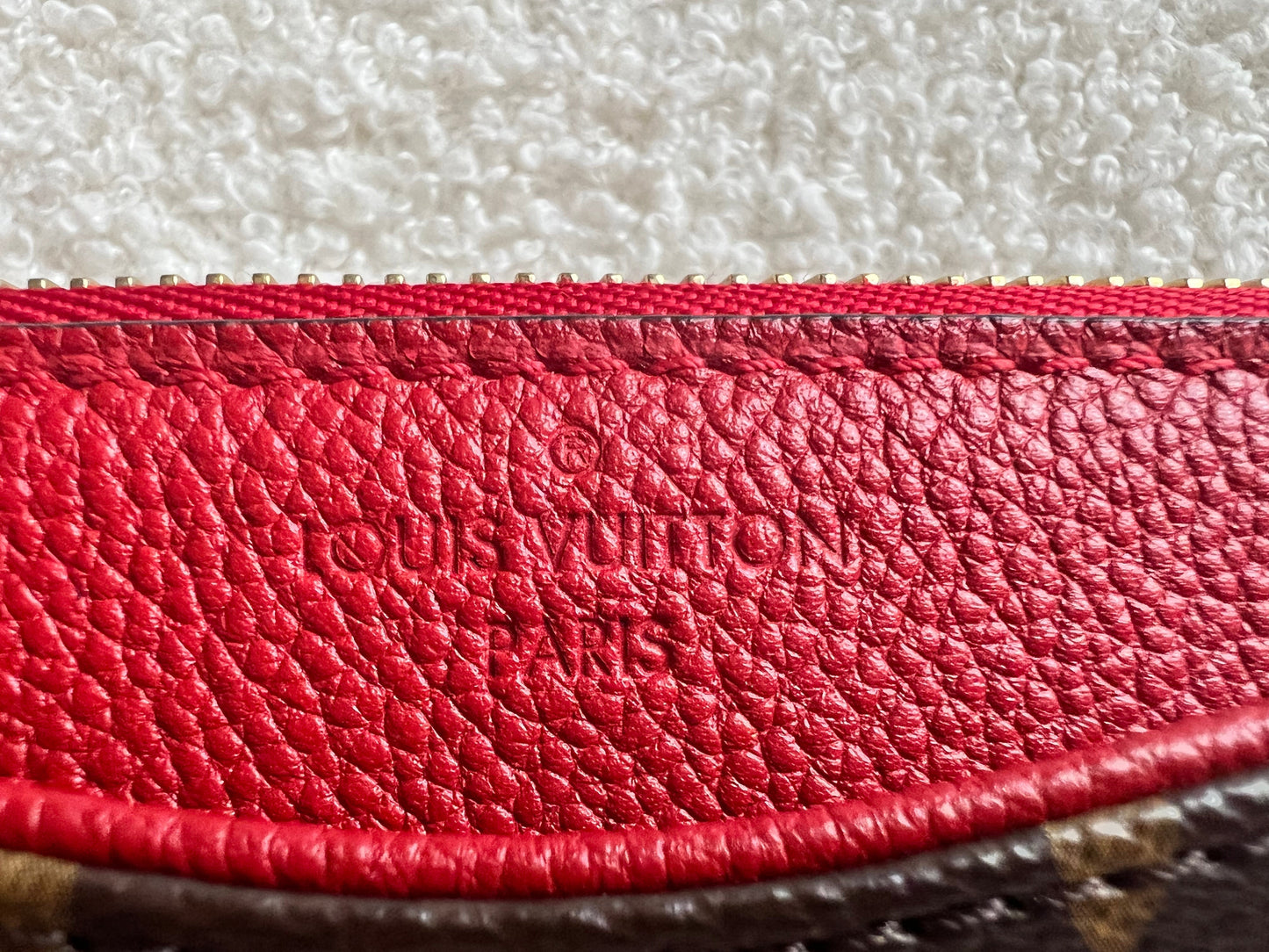 Louis Vuitton Red and Monogram Pallas Trousse Cosmetic Pouch