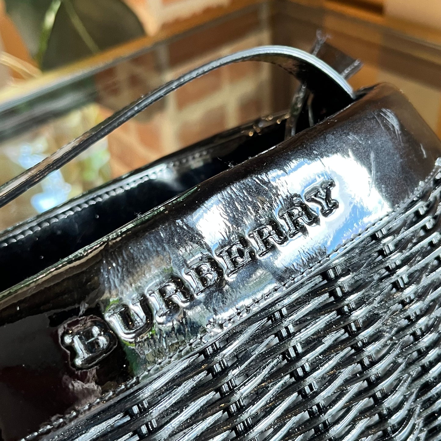 BURBERRY Wicker Basket Top Handle Bag