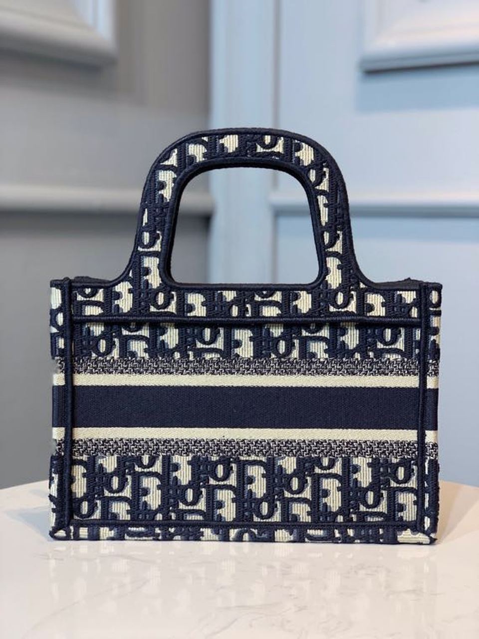 GLAMI Mini Book Tote Bag Blue By Maria Grazia Chiuri For Women 9in/22cm CD S5475ZRIW_M928