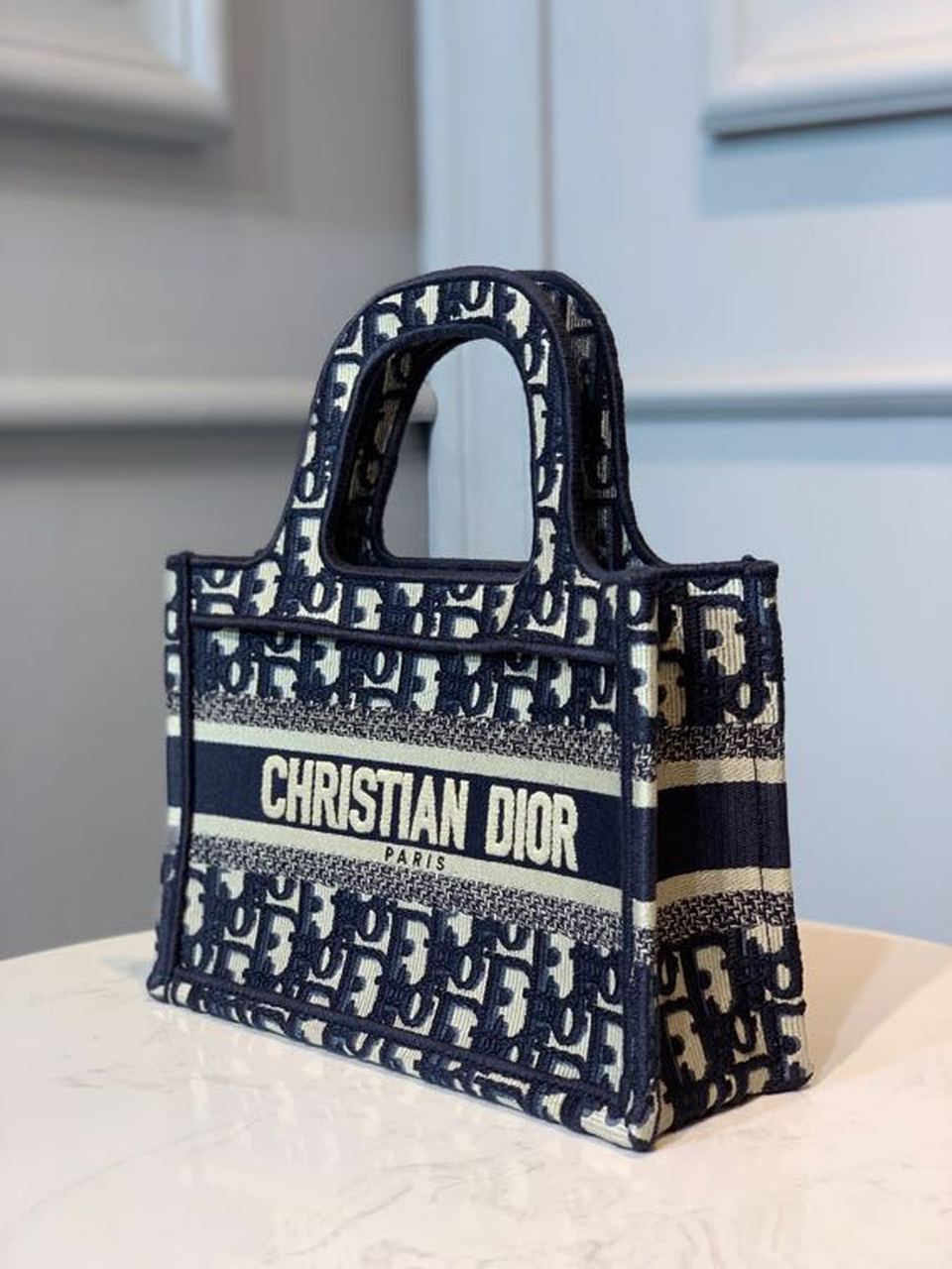GLAMI Mini Book Tote Bag Blue By Maria Grazia Chiuri For Women 9in/22cm CD S5475ZRIW_M928