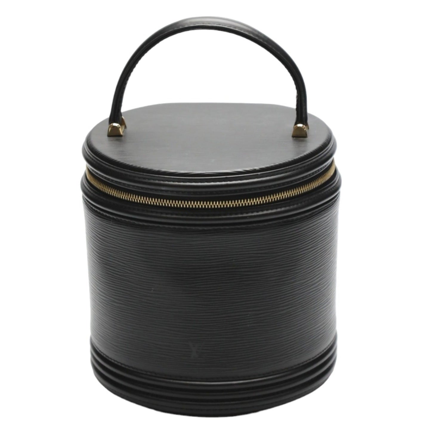Black Leather Herringbone Bag