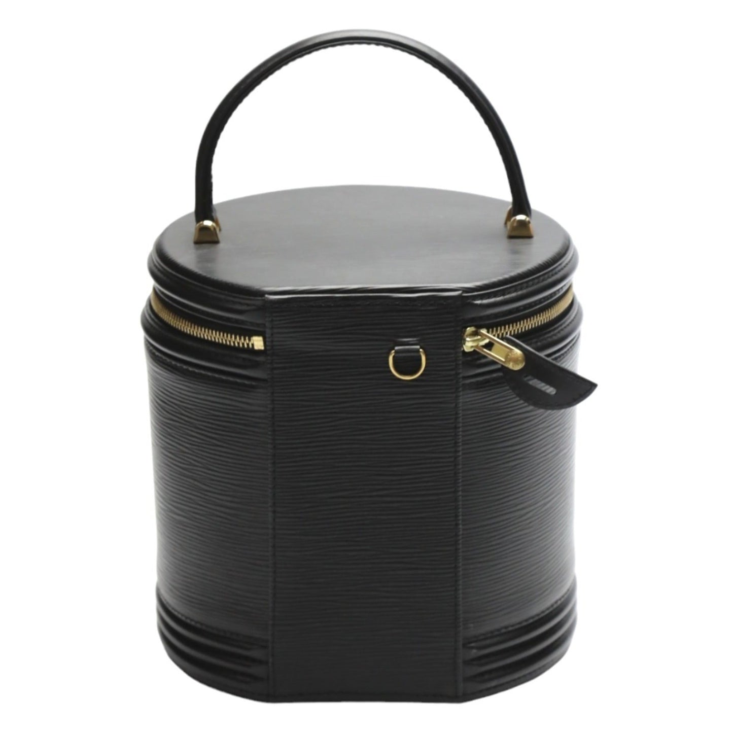 Black Leather Herringbone Bag