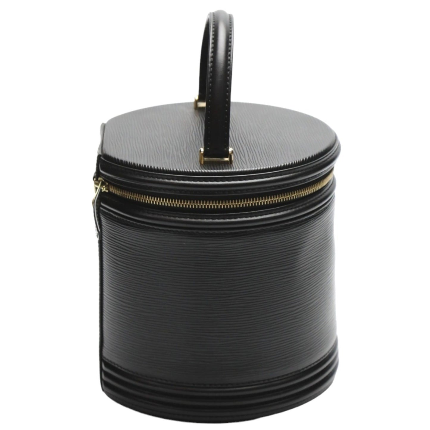 Black Leather Herringbone Bag
