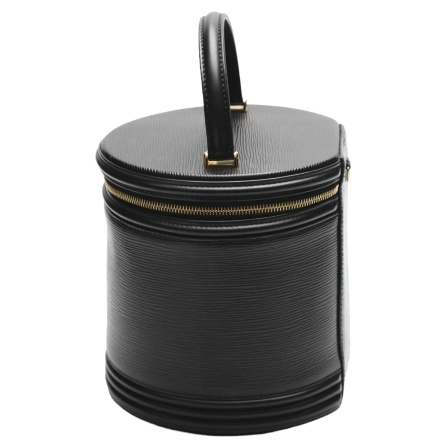 Black Leather Herringbone Bag