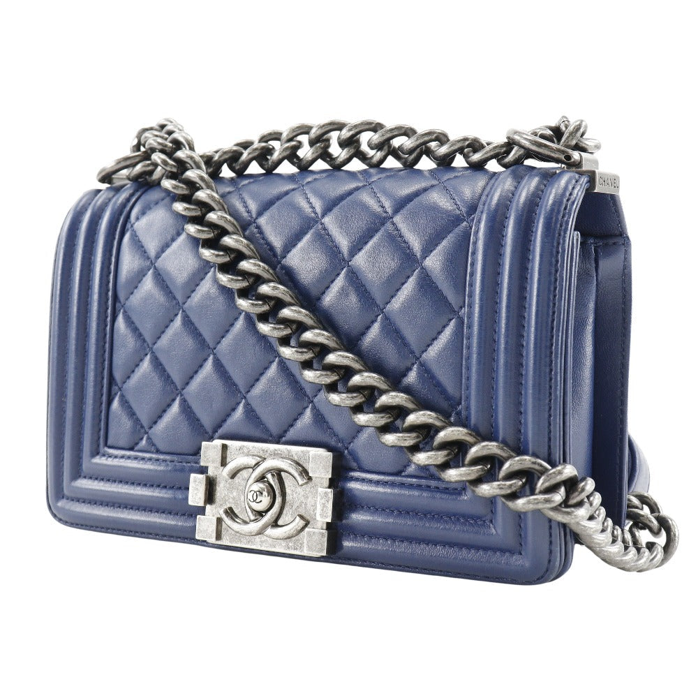 Chanel Blue Leather Shoulder Bag