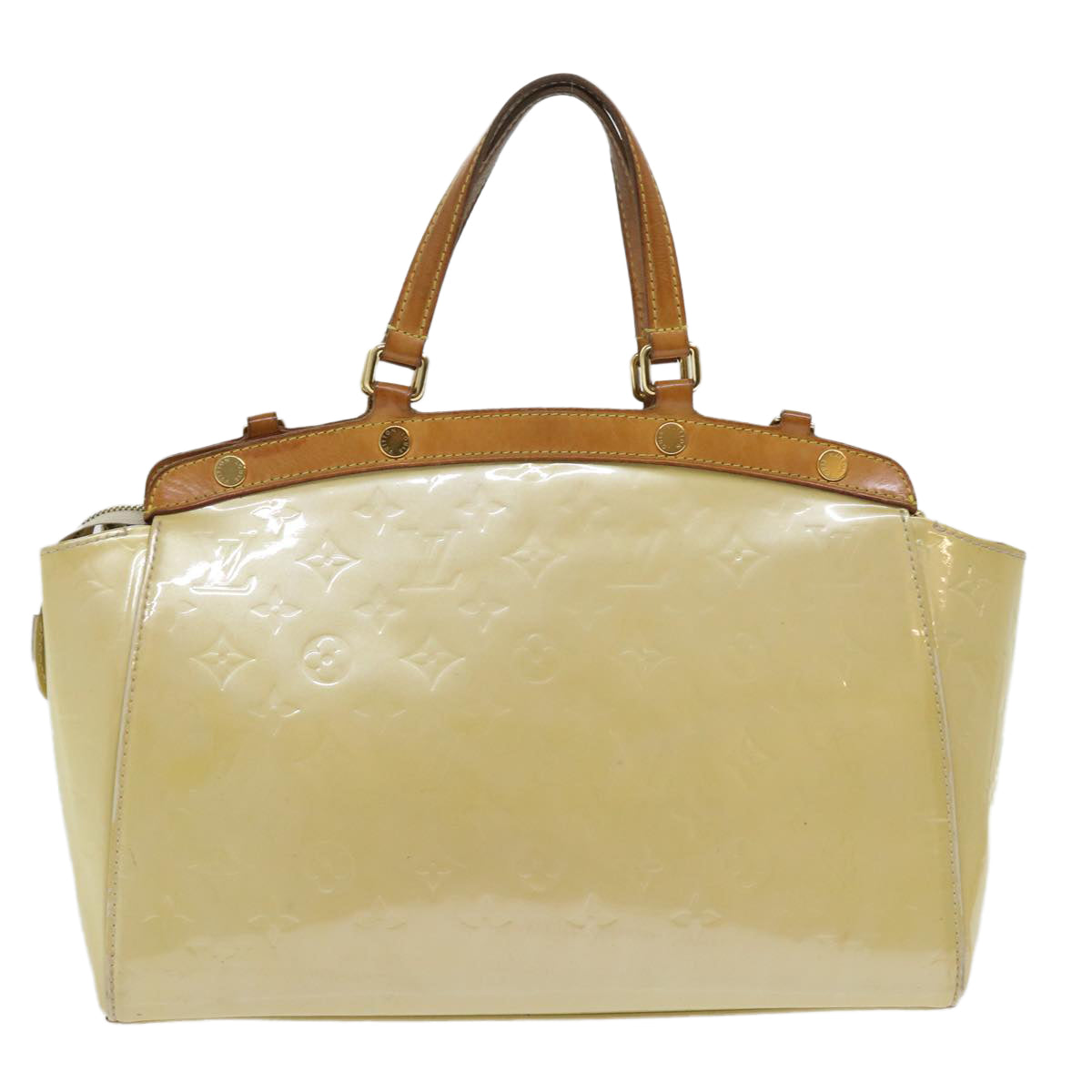 Sophisticated Beige Patent Leather Handbag