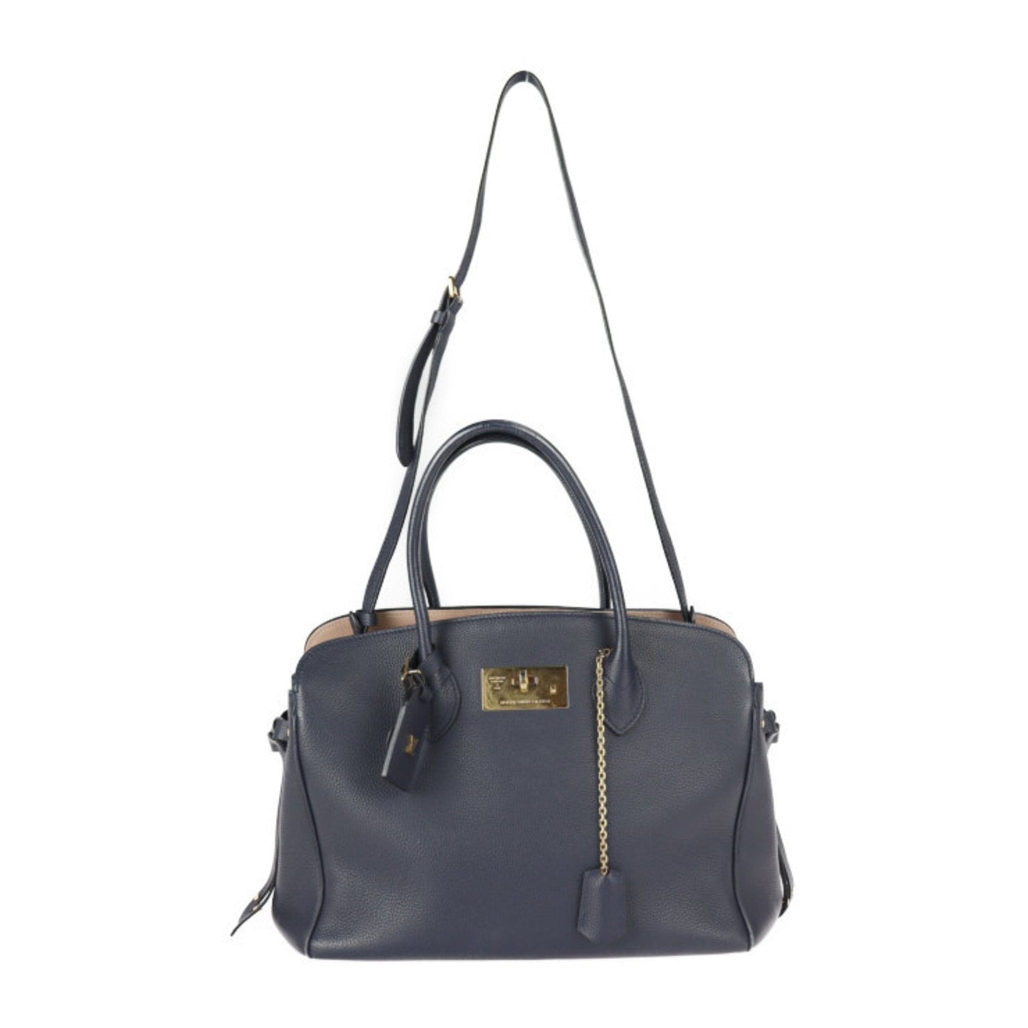 Mila MM Navy Leather Handbag - Louis Vuitton