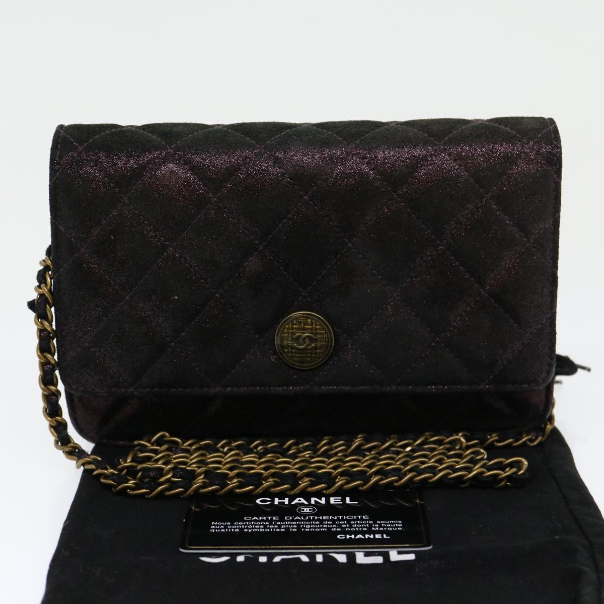 Chanel Captivating Purple Satin Matelasse Shoulder Bag