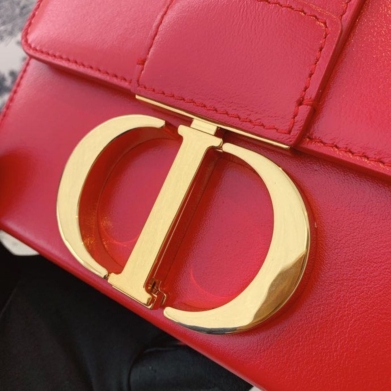 GLAMI Mini 30 Montaigne Bag Gold Toned Hardware Red For Women 18cm/7in CD