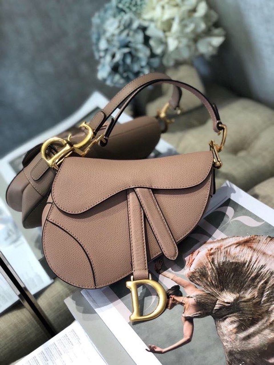 GLAMI Saddle Bag Blush Grained For Women, Women’s Bags 19.5cm/7.6in CD