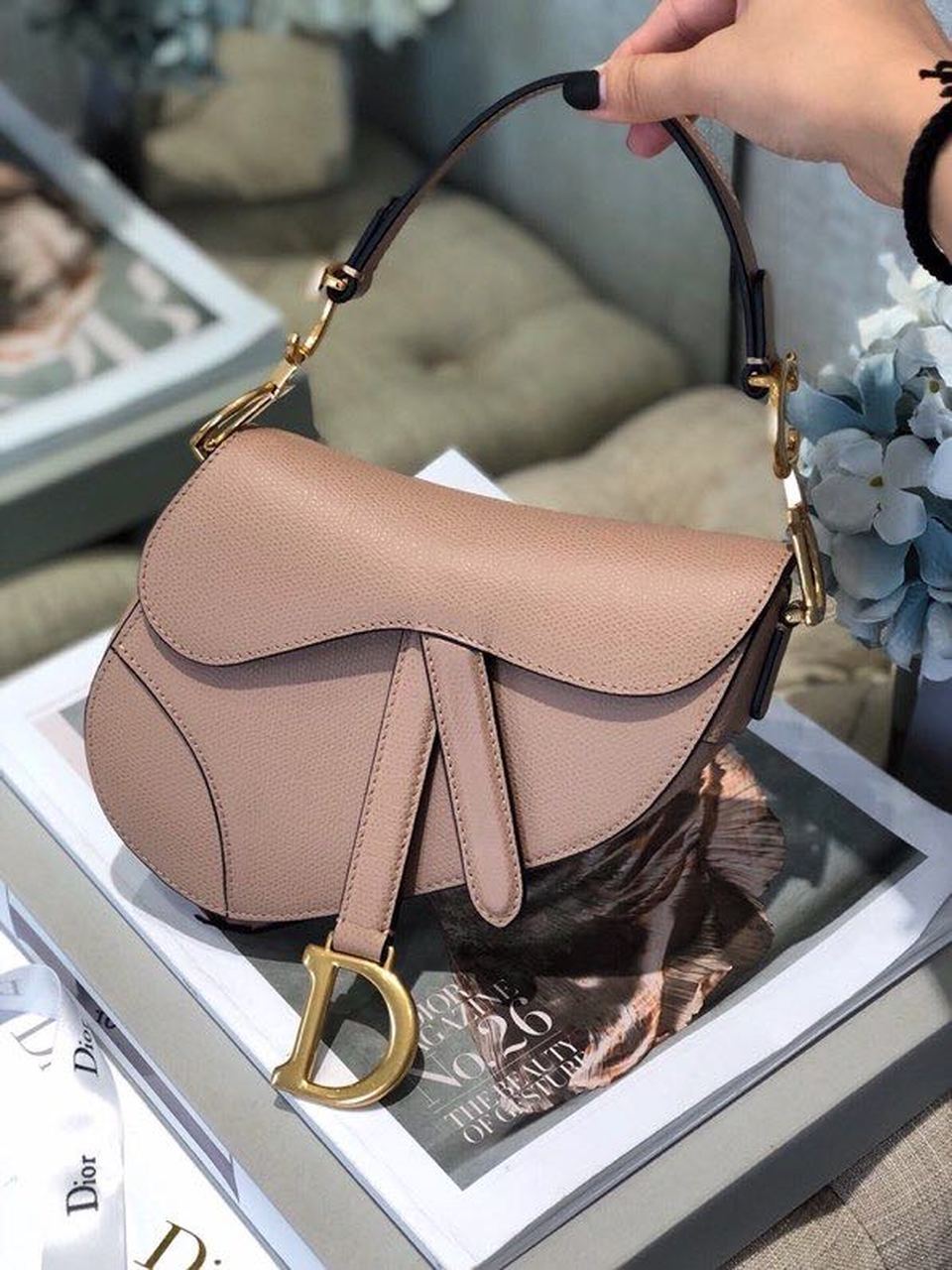 GLAMI Saddle Bag Blush Grained For Women, Women’s Bags 19.5cm/7.6in CD