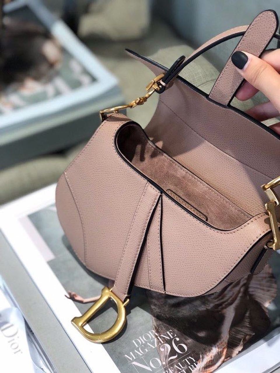 GLAMI Saddle Bag Blush Grained For Women, Women’s Bags 19.5cm/7.6in CD