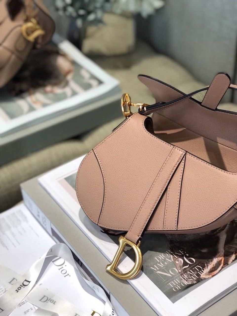 GLAMI Saddle Bag Blush Grained For Women, Women’s Bags 19.5cm/7.6in CD