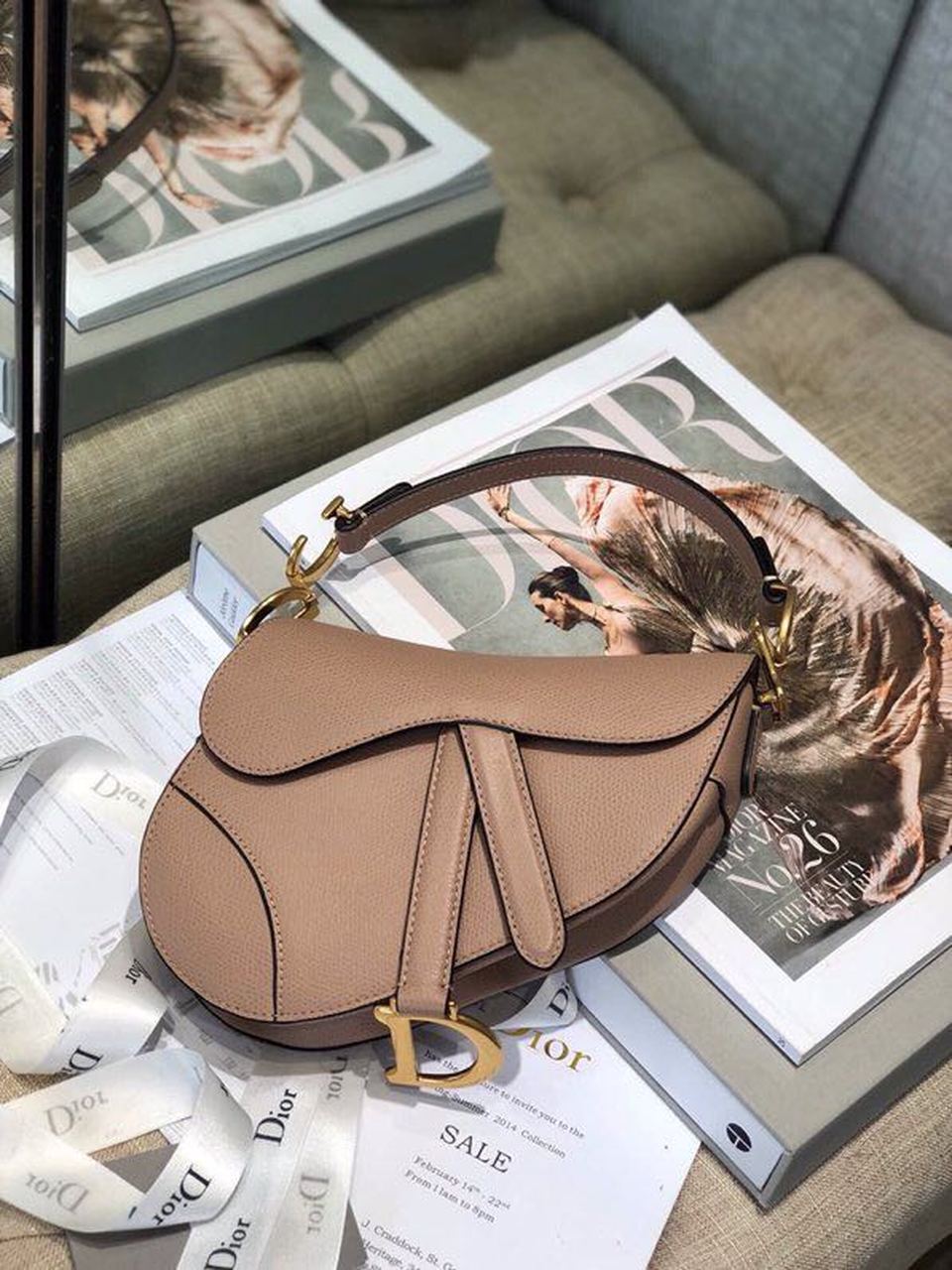 GLAMI Saddle Bag Blush Grained For Women, Women’s Bags 19.5cm/7.6in CD