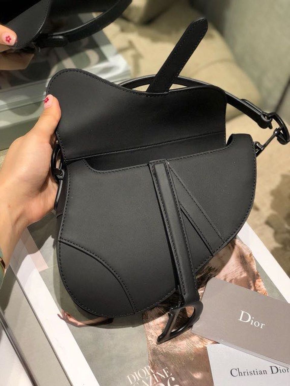 GLAMI Mini Saddle Bag Black Ultramatte For Women 19.5cm/7.6in CD