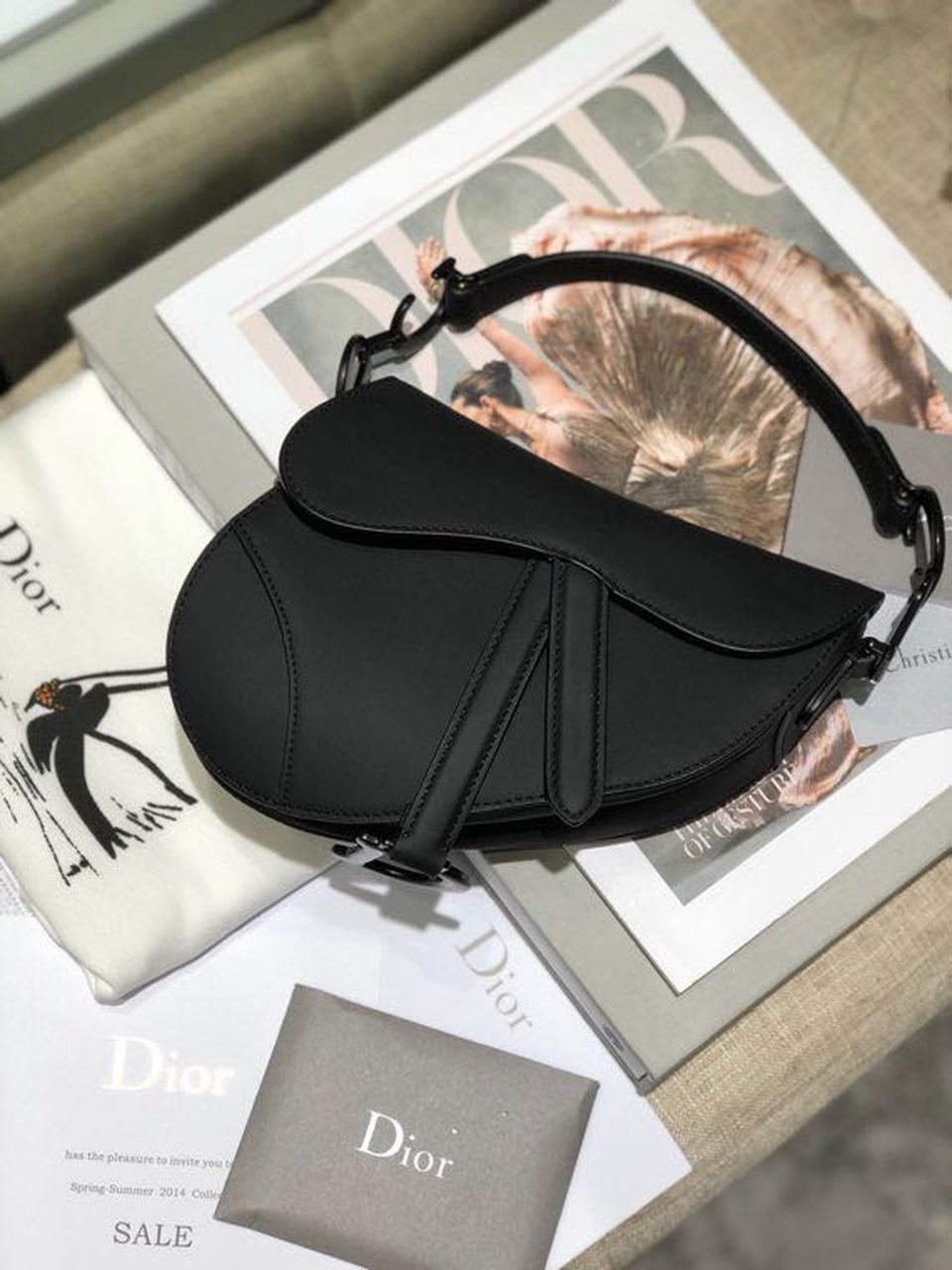 GLAMI Mini Saddle Bag Black Ultramatte For Women 19.5cm/7.6in CD