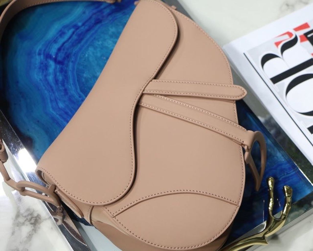 GLAMI MeGLAMIum Saddle Bag Beige Ultramatte Canvas For Women 25cm/10in CD