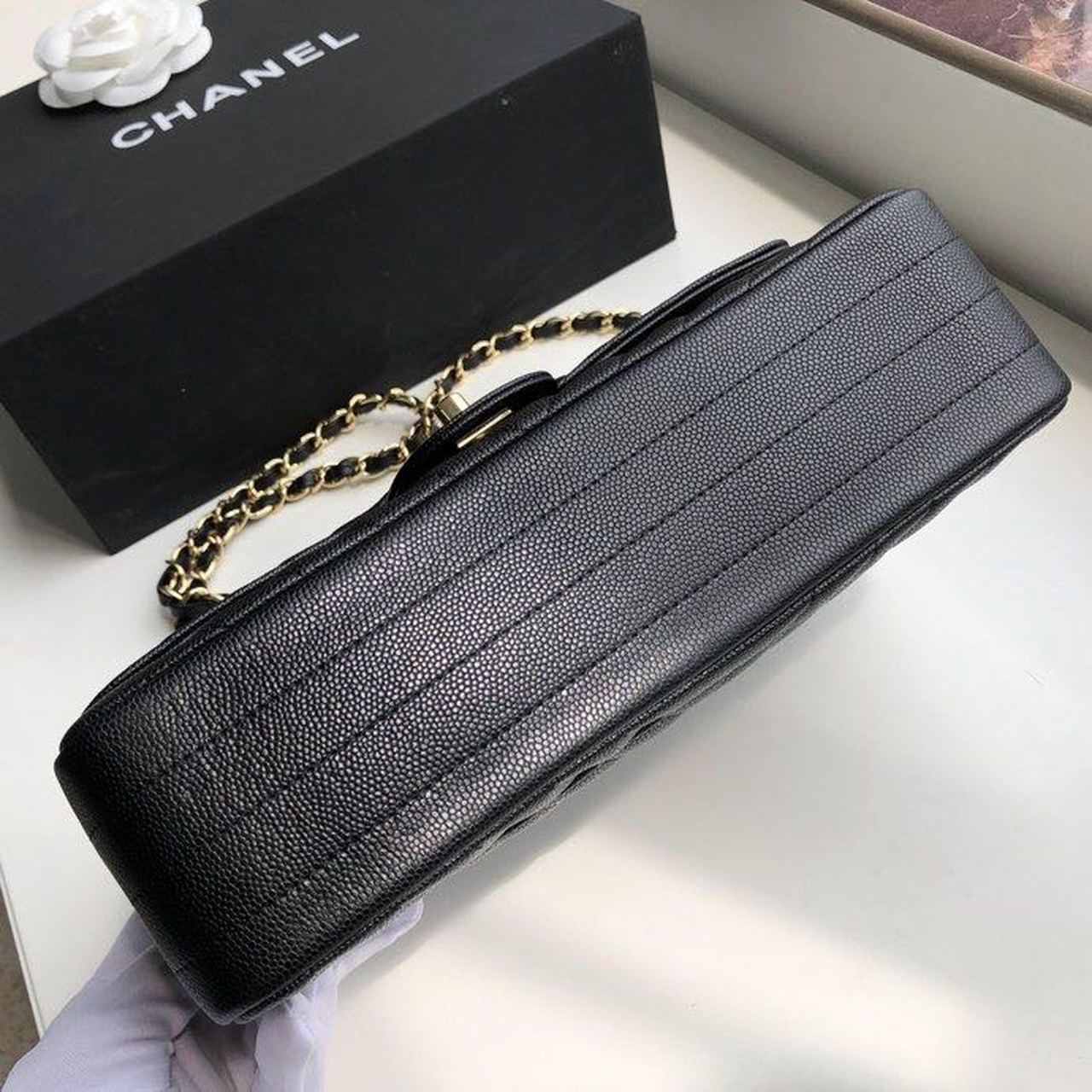 CHL Chevron Classic Handbag Gold Toned Hardware Black For Women, WomenÃ¢â‚¬â„¢s Bags, Shoulder And Crossbody Bags 10.2in/26cm