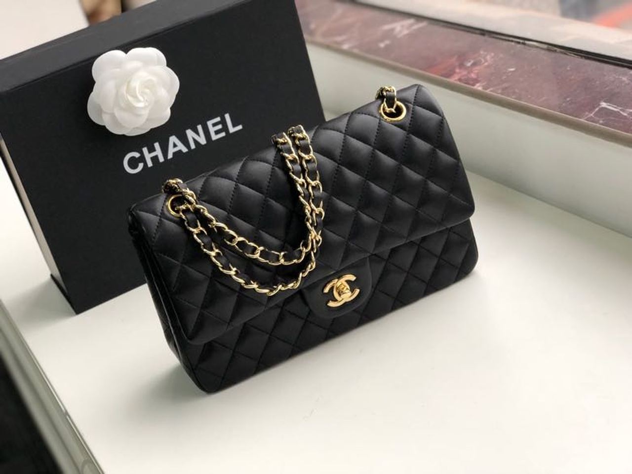 CHL Classic Handbag Gold Toned Hardware BlackÃ‚Â For Women Bags, Shoulder And Crossbody Bags 10.2in/26cm A01112