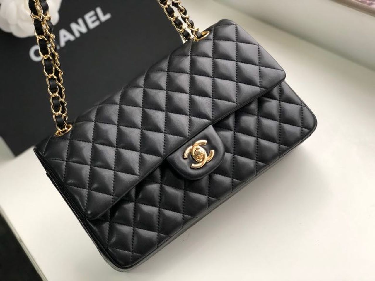CHL Classic Handbag Gold Toned Hardware BlackÃ‚Â For Women Bags, Shoulder And Crossbody Bags 10.2in/26cm A01112