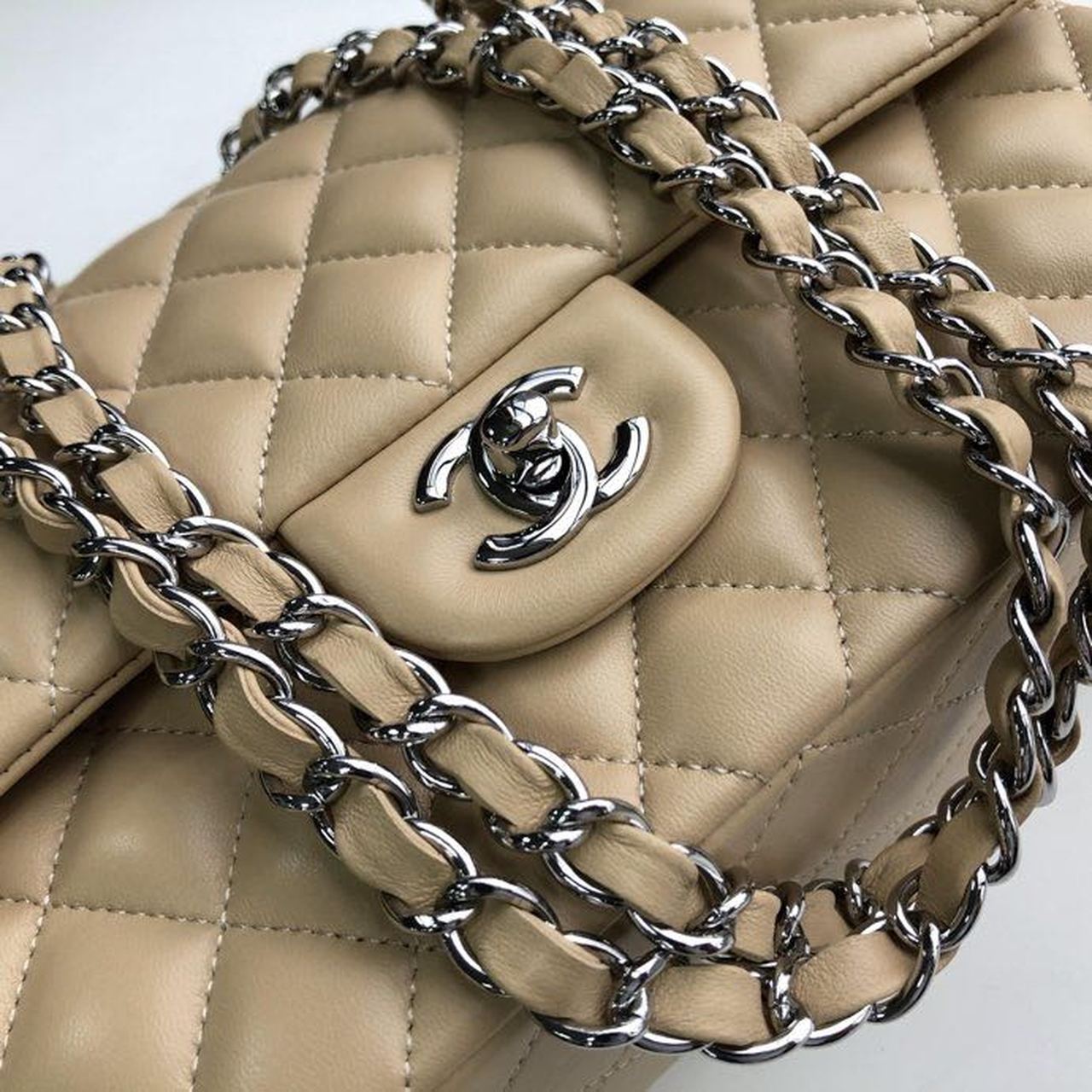 CHL Classic Handbag Silver Hardware BeigeÃ‚Â For Women Bags, Shoulder And Crossbody Bags 10.2in/26cm A01112