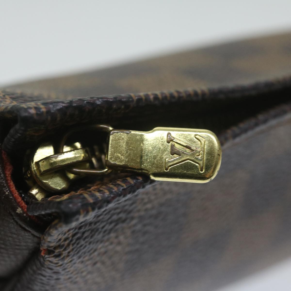 Damier Ebene Canvas Clutch/Shoulder Bag