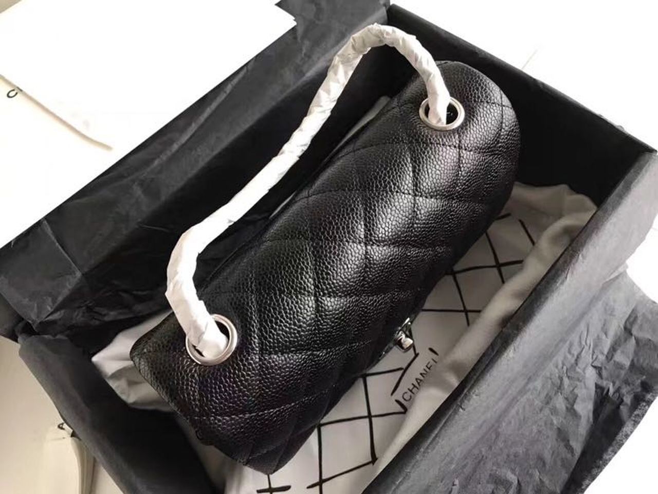 CHLSmall Classic Handbag Silver Hardware Black For Women Bags, Shoulder and Crossbody Bags 7.8in/20cm A01113