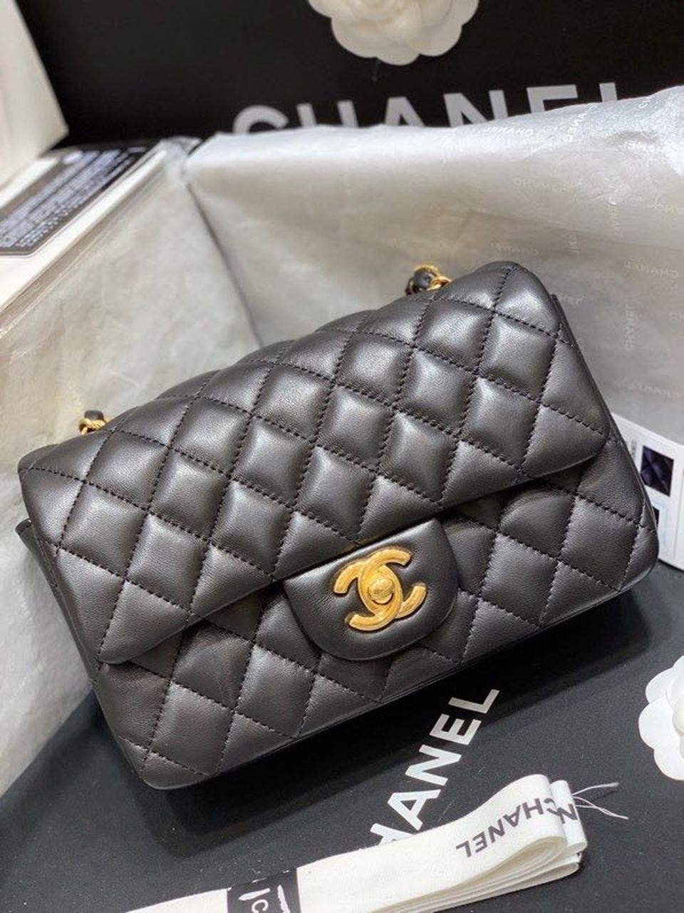 CHL Classic GlamIap Bag Gold Toned Hardware Black For Women Bags, Shoulder And Crossbody Bags 7.8in/20cm A01116