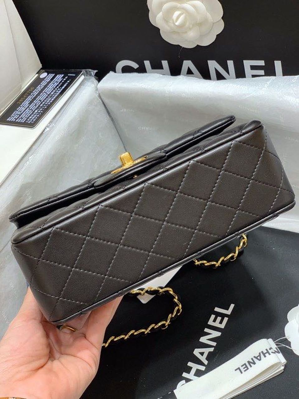 CHL Classic GlamIap Bag Gold Toned Hardware Black For Women Bags, Shoulder And Crossbody Bags 7.8in/20cm A01116