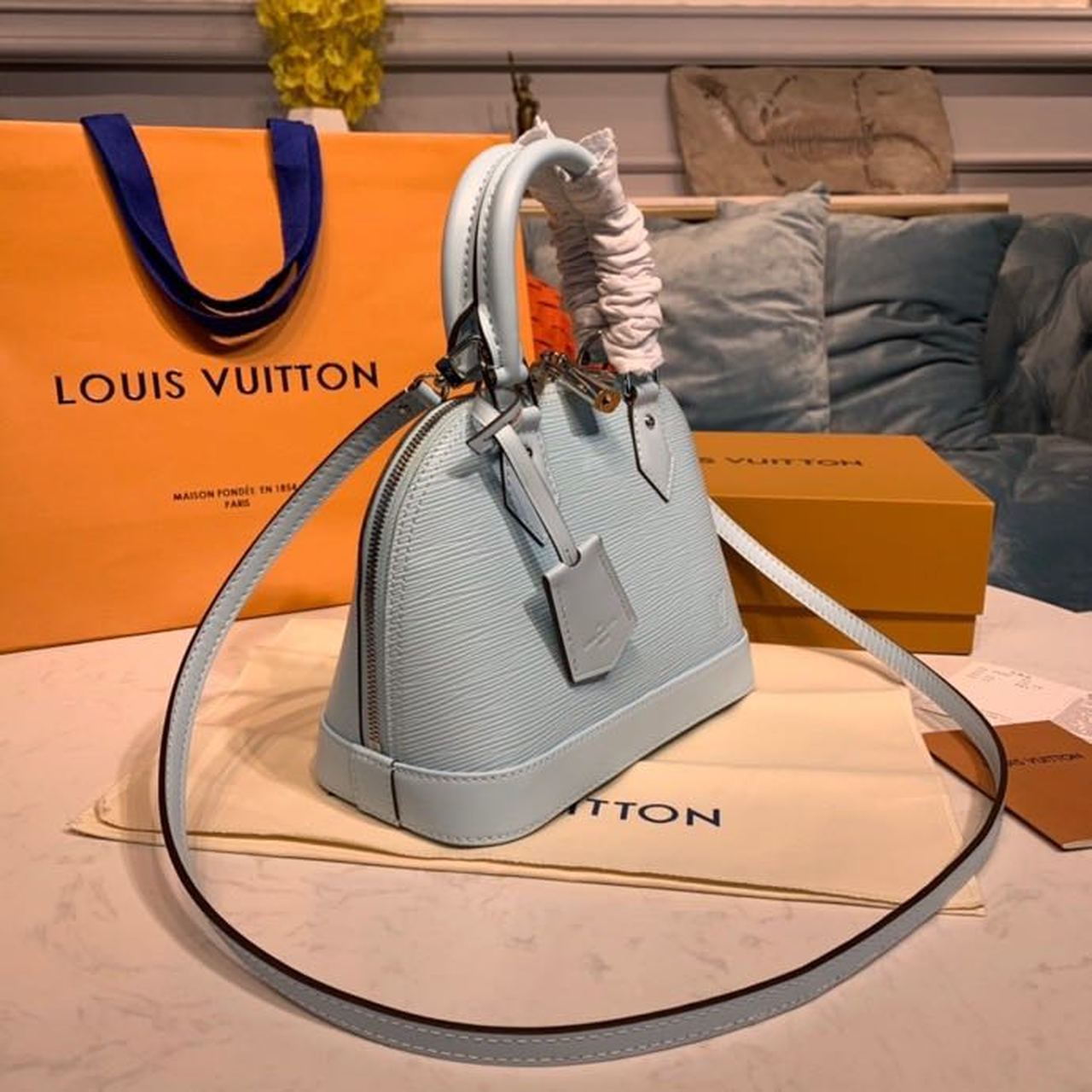 LV Alma GLAMI Epi Seaside Blue For Women, WomenÃ¢â‚¬â„¢s Handbags, Shoulder And Crossbody Bags 9.2in/23.5cm LV M56206